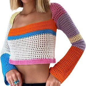 Multicolor Long Sleeve Knit Top